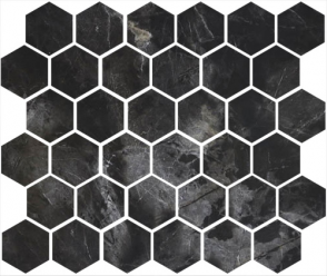 Мозаика BRUNO PERLA.NERO MARMO HEXAGON BLACK FULL LAPPATO 24,5x28