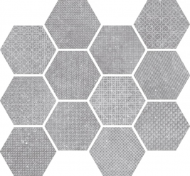 Керамогранит Coralstone Hexagon Melange Grey 23584 25,4X29,2